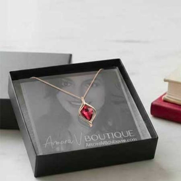 2/$40 Ladies Exclusive Red Crystal Necklace - Picture 8 of 12